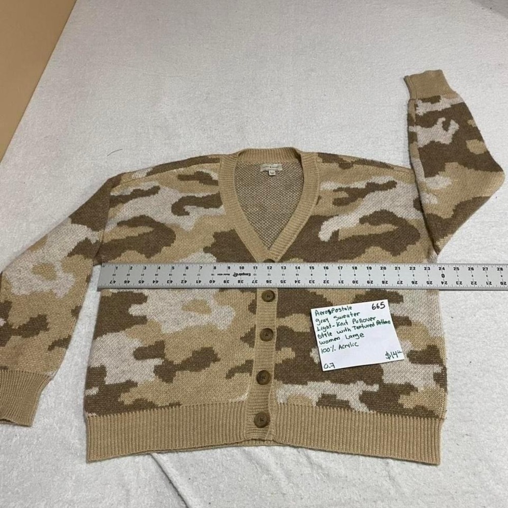 Lucky brand Camouflage cardigan sweater Size women XL 667#camo #knitwear